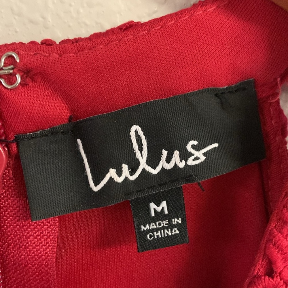 Lulu's Red Lace Mini Dress - Picture 5 of 10